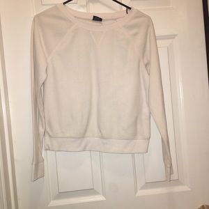 white faded glory fleece sweatshirt crop